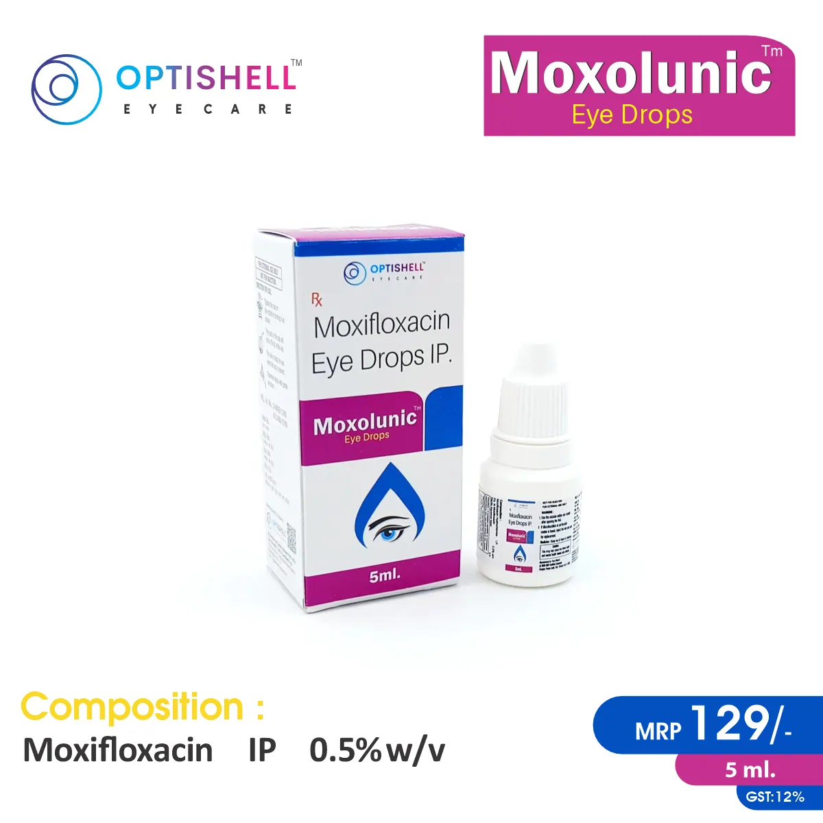 Moxifloxacin (0.5% w/v) Eye Drops at best price in PCD Pharma Franchise for Bacterial Infection Treatment.